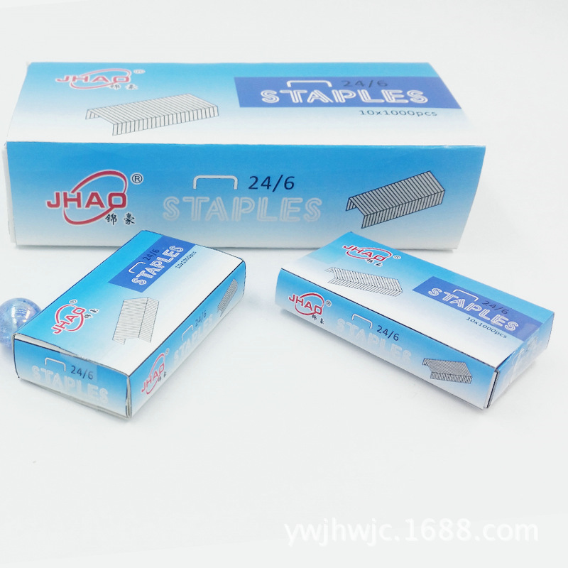 The manufacturer supplies JHAO 24/6 staples, universal staples for bookbinding machines Specification image