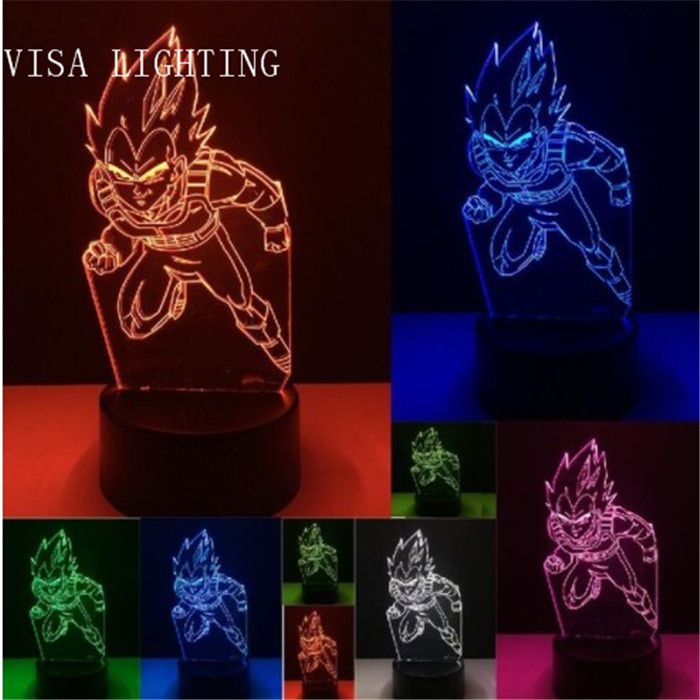 3D Dragon Ball Super Saiyan Sun Wukong Lamp 7-color Night Light Boy Toy Gift Application Scenario