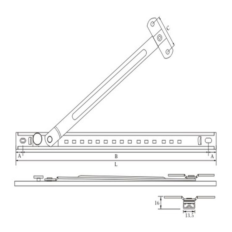 Direct sales of light 13.5 square groove stainless steel limit sliding braces for doors and Windows hardware from door and window hardware manufacturers Specification image