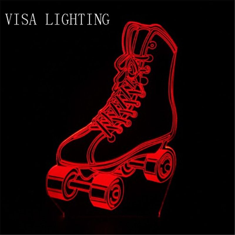 Night lights, roller skates, 3D lights, acrylic ambient led lights, decorative lights, bedroom lights detail image 2