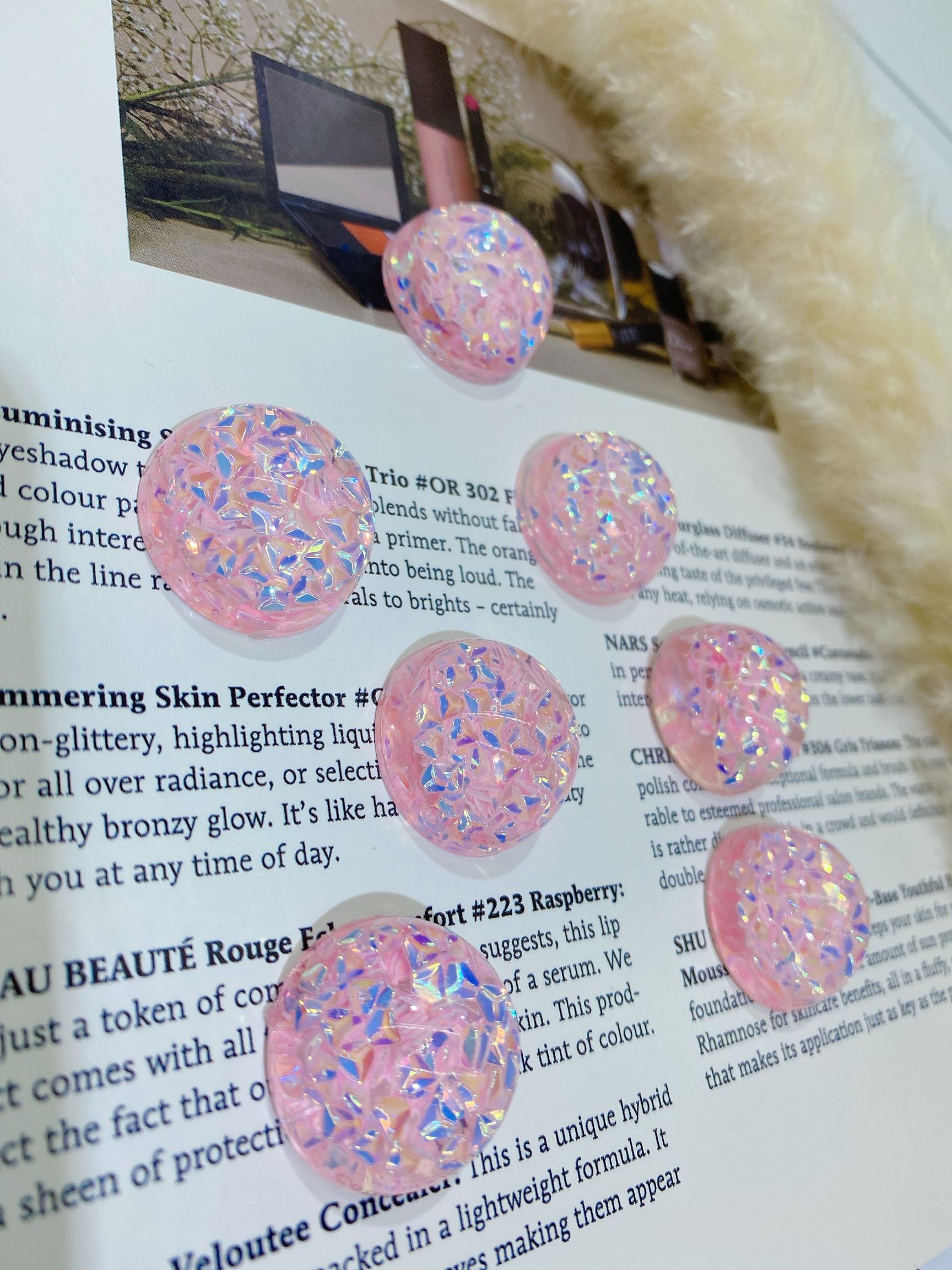 Acrylic half-sided round frozen oil sequin children's hair clip accessory detail image 4