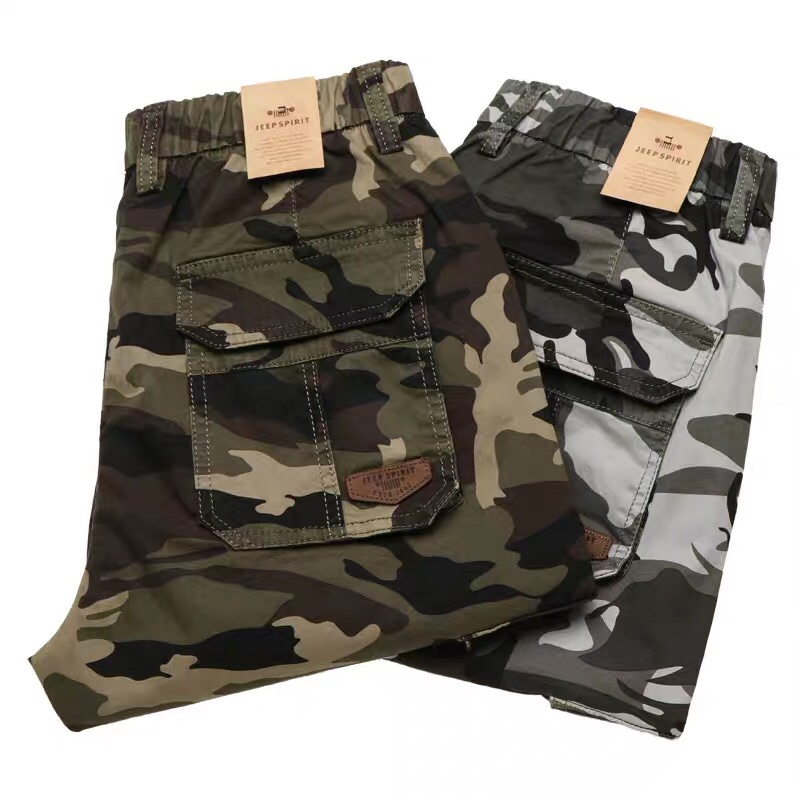 jeep genuine workwear camouflage shorts for men, summer thin casual pants, all-cotton caprons, trendy beach pants for men details Picture