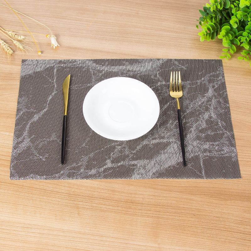 New PVC anti-slip and heat-insulating mat, European-style Western placemats, marble placemats pic 3