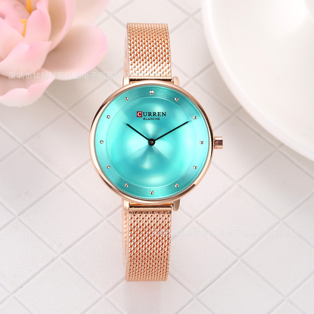 curren Stainless Steel Mesh Strap Women's Waterproof Watch 1 Item Picture