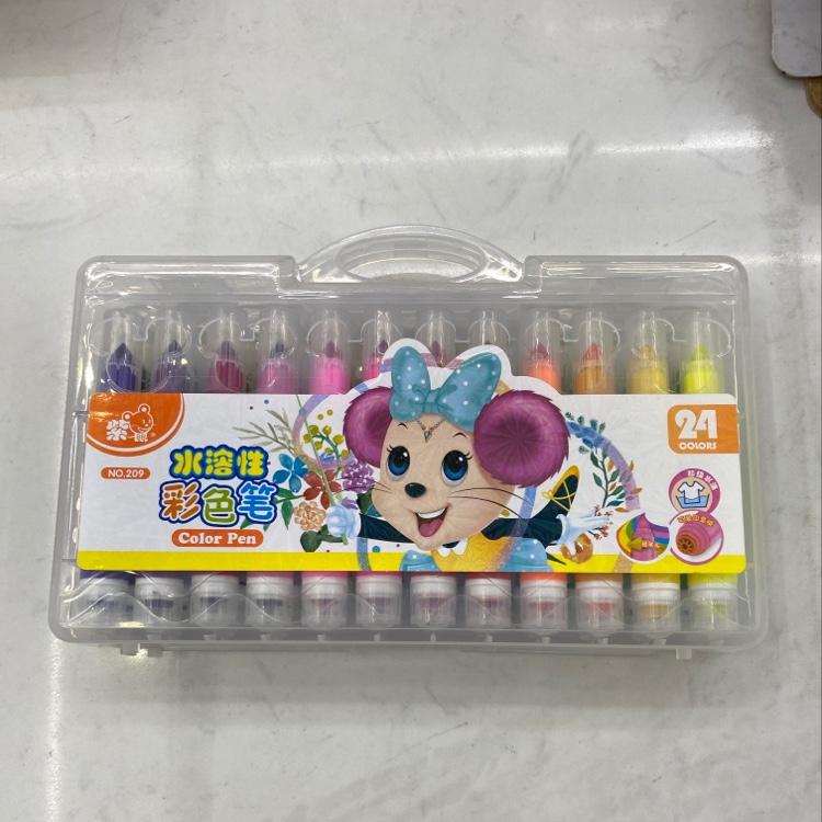 Purple Mouse Zs-209 Twenty-Four Color Double Head Water Soluble Color Pen details Picture