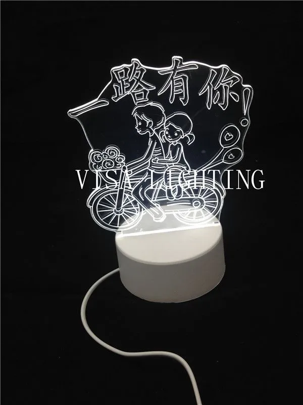 3D night light, three-position switch, touch USB power supply, led seven-color light detail image 2