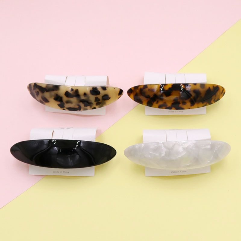Large oval Korean hair clip spring clip, tortoiseshell arc-shaped ponytail clip clip, acetic acid hair clip spring clip, leopard print top clip pic 3