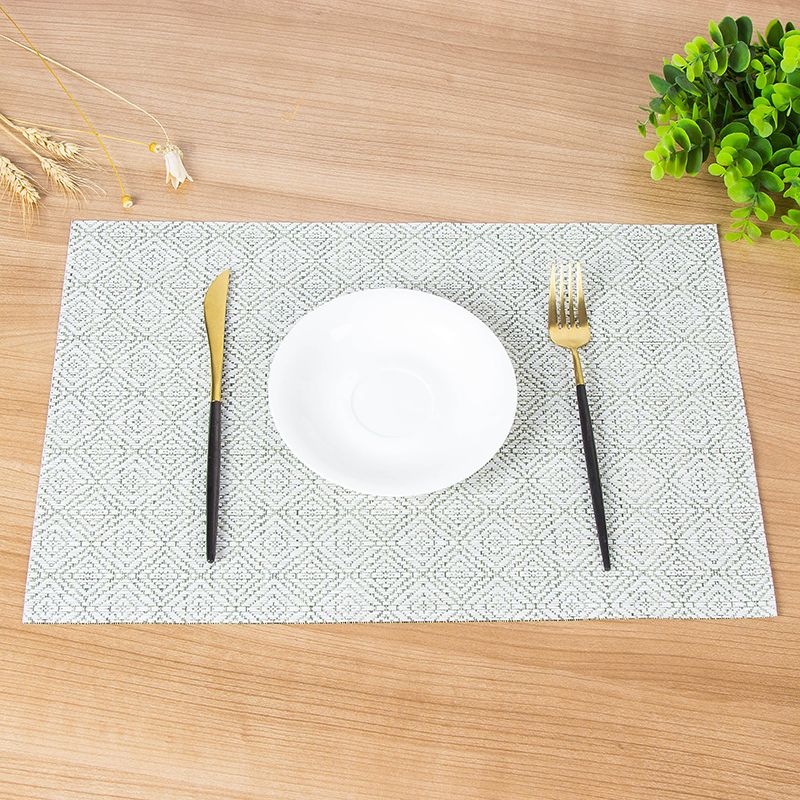 New PVC anti-slip and heat-insulating mat, European-style Western placemats, diamond-shaped small square placemats detail image 3
