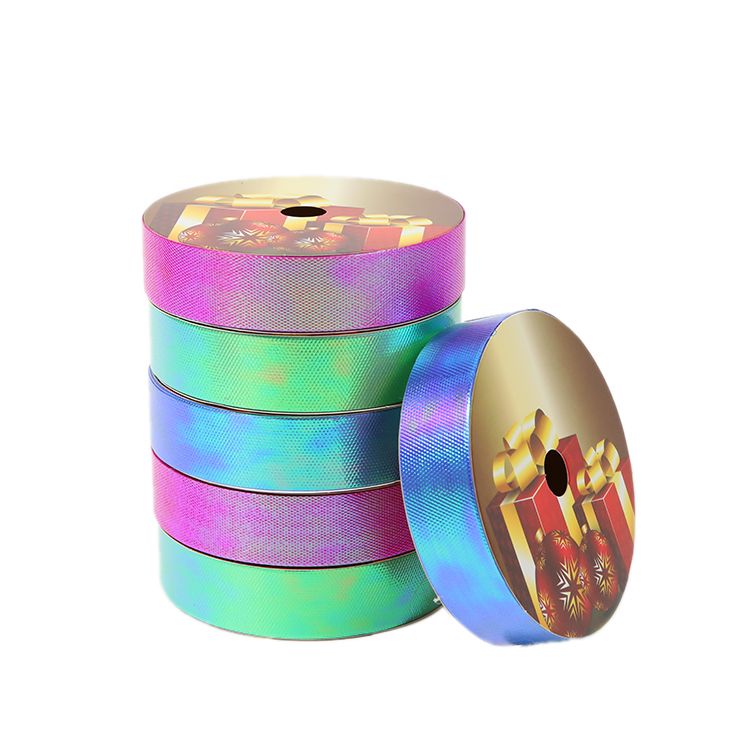 2.5CM*25M 6个/OPP 彩虹压纹塑料彩带工厂直销详情3