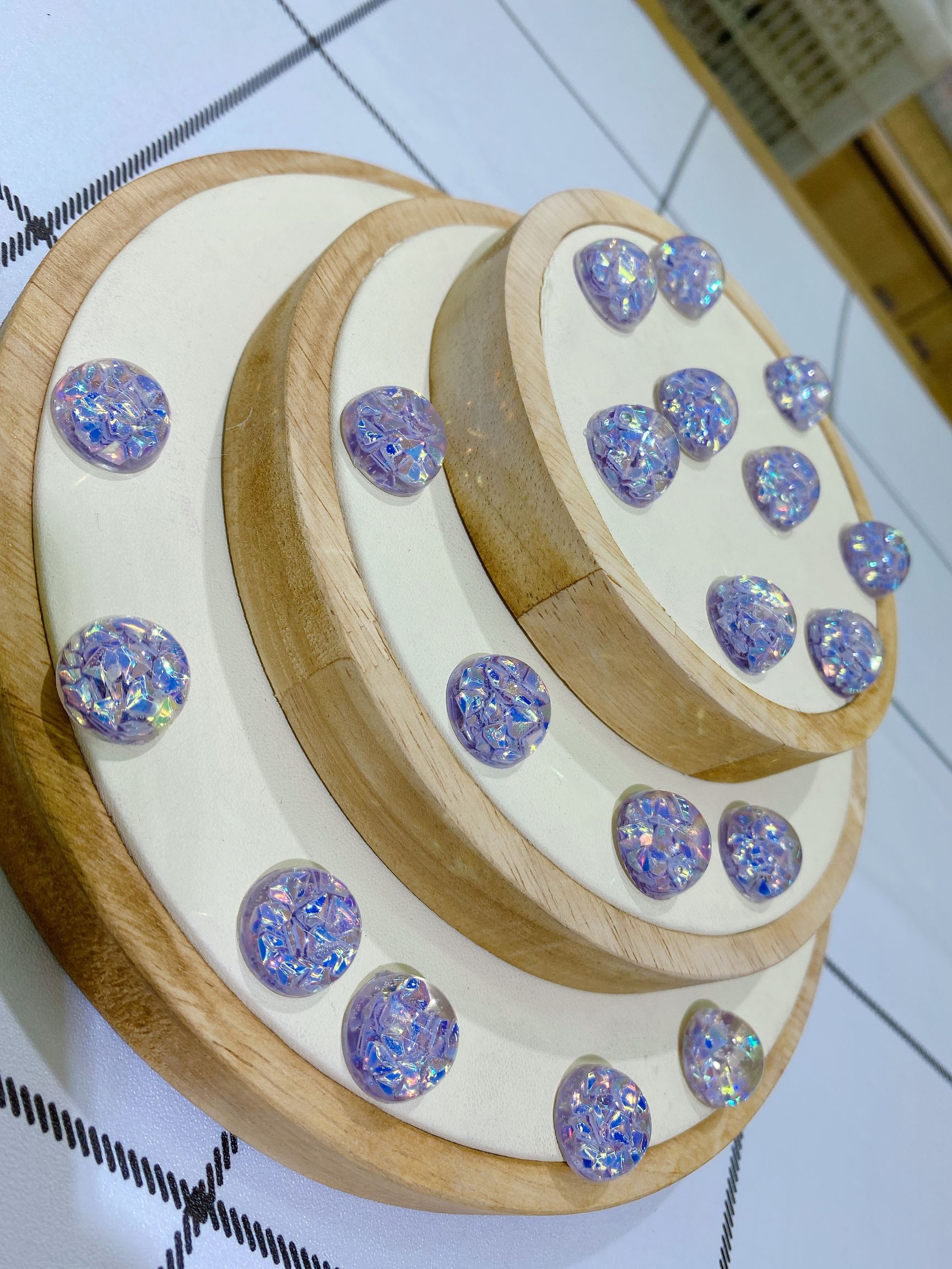 Acrylic half-sided round frozen oil sequin children's hair clip accessory detail image 2