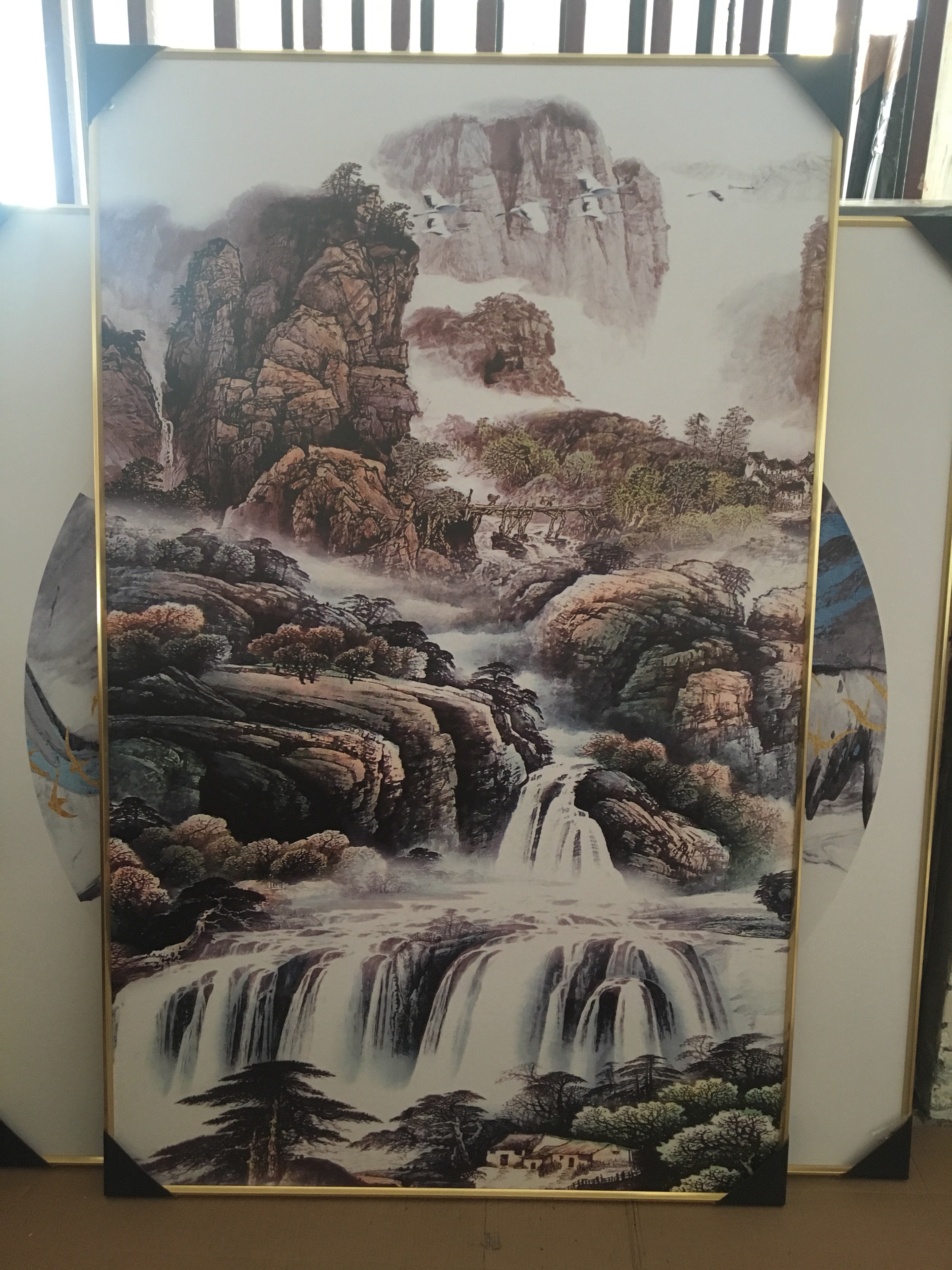 新中式山水风景画酒店宾馆装饰画财源滚滚产品图