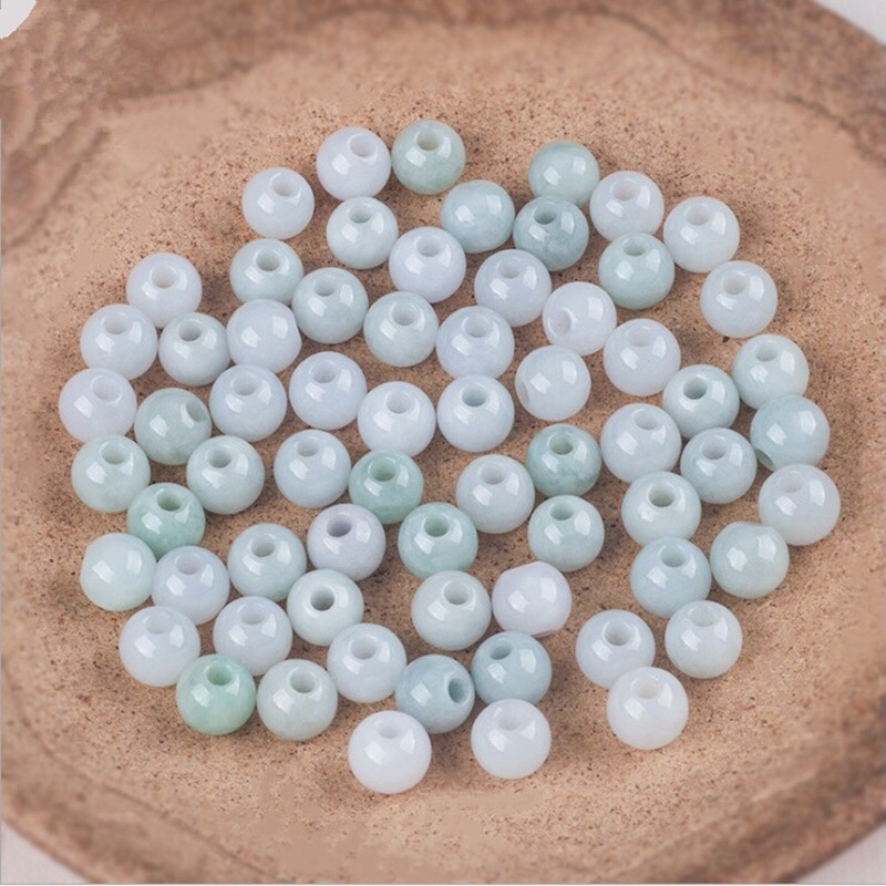 Natural jade large-hole beads