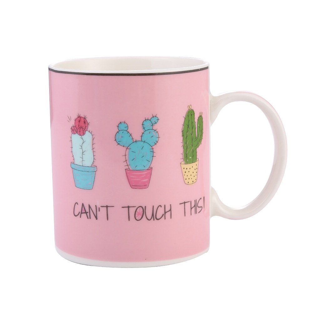 Daily-use ceramic cups, cartoon decals, milk cups, mugs, ceramic cups detail image 1