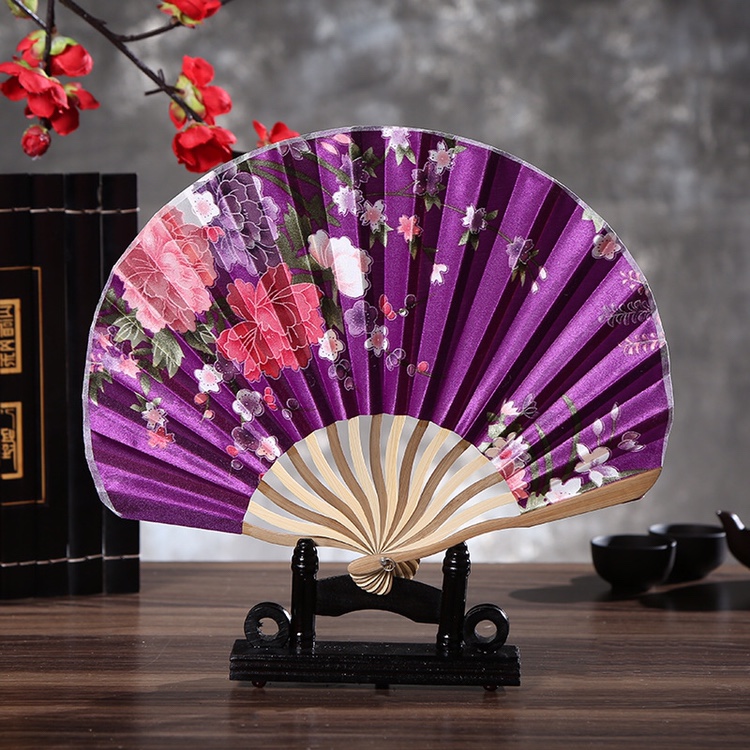 Shell fan thick cloth bamboo art new summer female fan keel knife face folding fan Chinese style classic Japanese folding fan