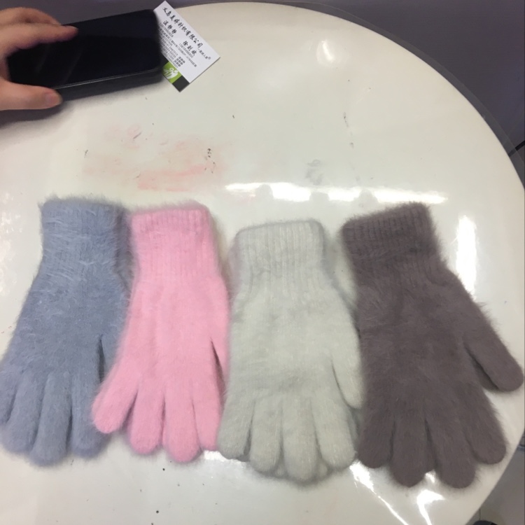Rabbit fur gloves