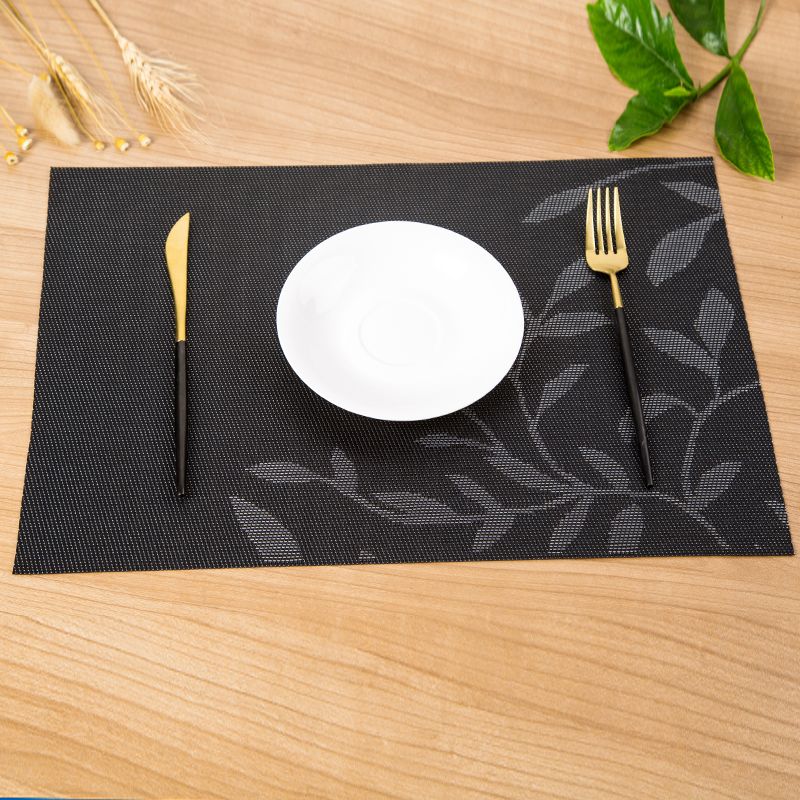 New PVC anti-slip and heat-insulating mat, European-style Western-style placemats, single-leaf series placemats detail image 1