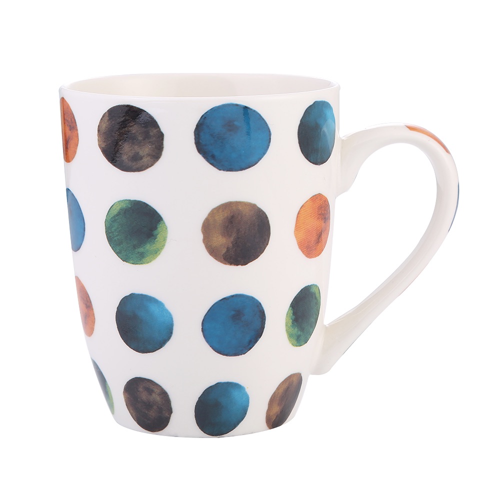 Daily-use ceramic cups, Nordic-style mugs, creative decal polka dot cups, ceramic coffee cups detail image 1