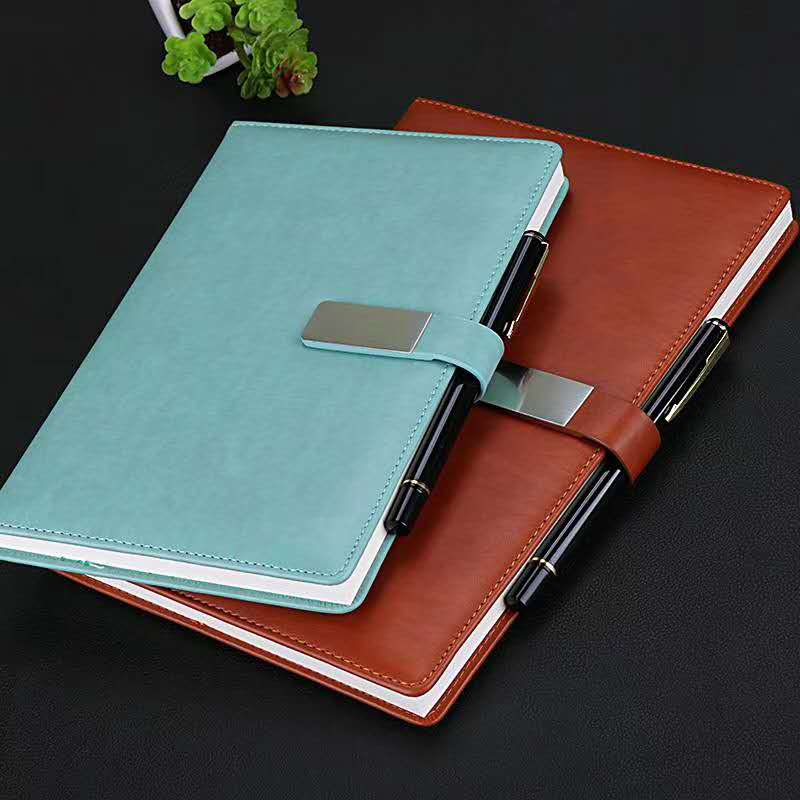 Xin Hong Zhong Simple Text Leather Vintage Craft 2019 Calendar Notebook full figure