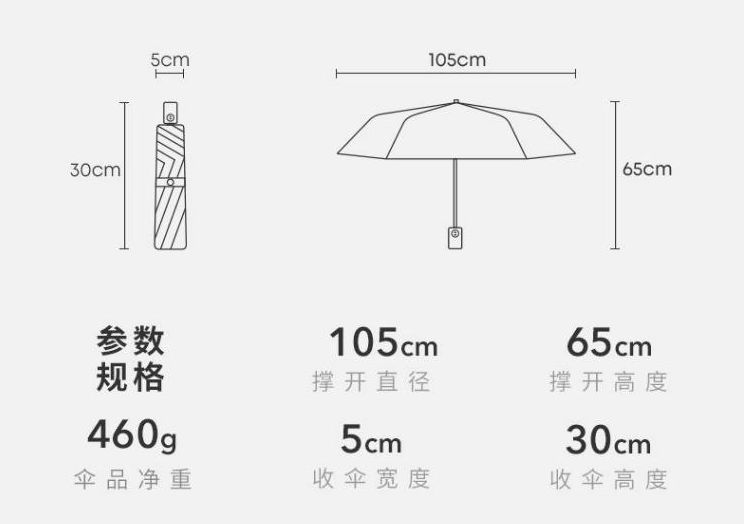 Portable fully automatic umbrella, folding umbrella, large and extra-large umbrella, women's dual-purpose umbrella, men's storm umbrella detail image 3