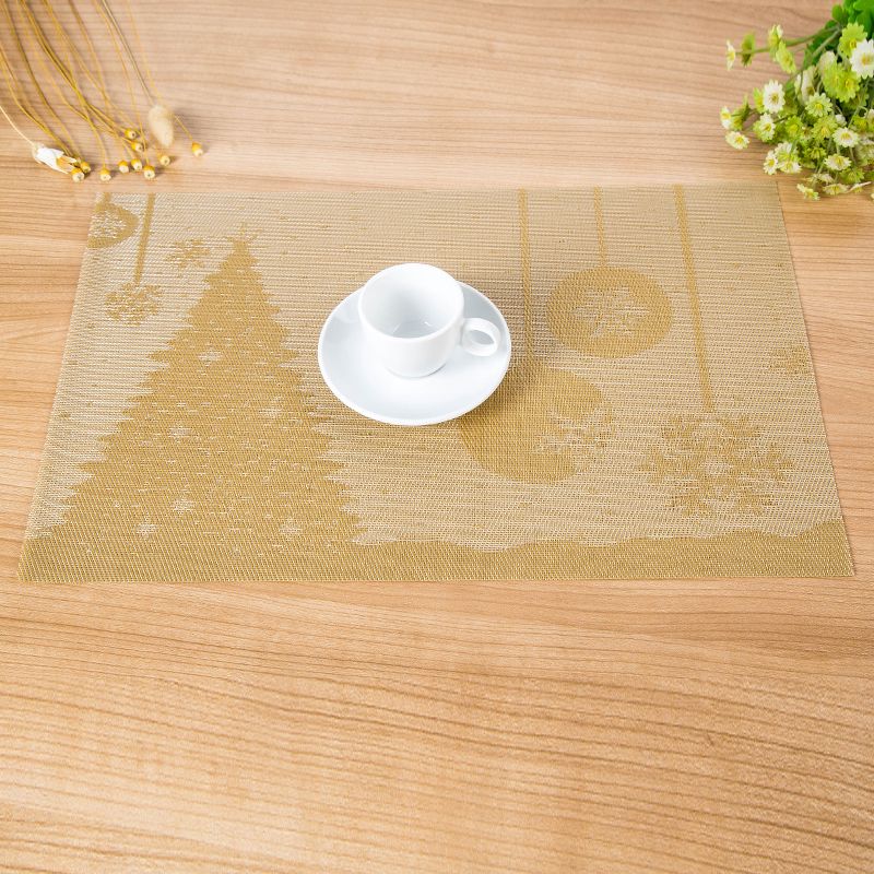 New PVC anti-slip and heat-insulating mat, European-style Western placemats, Christmas style placemats detail image 1