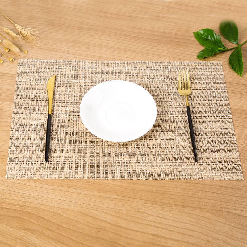 New PVC anti-slip and heat-insulating mat, European-style Western placemats, large square frame placemats pic 3