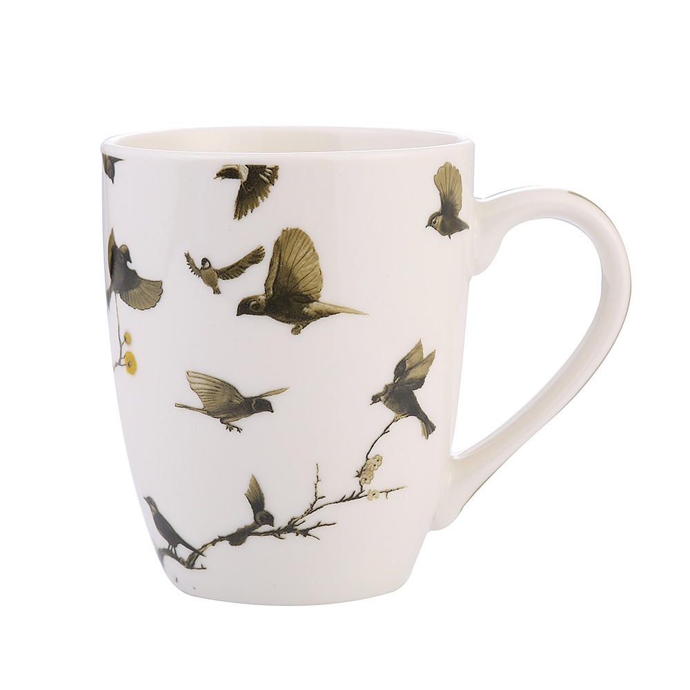 Daily-use ceramic cups, mugs, cartoon decals, bird flower faces, ceramic coffee cups
