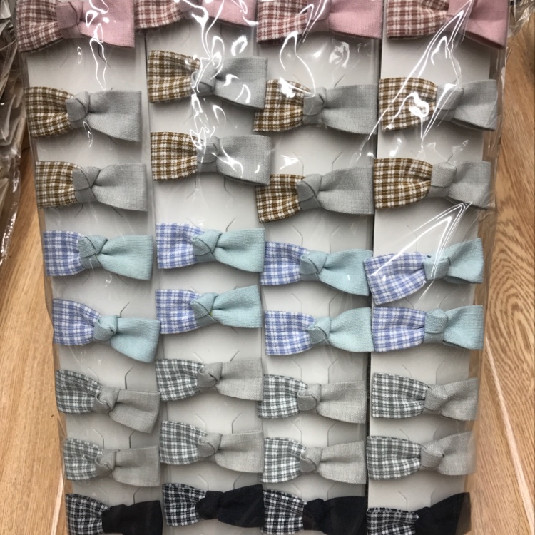 Korean version of fashion cloth bowknot duck clip double-color small check duck clip thumbnail