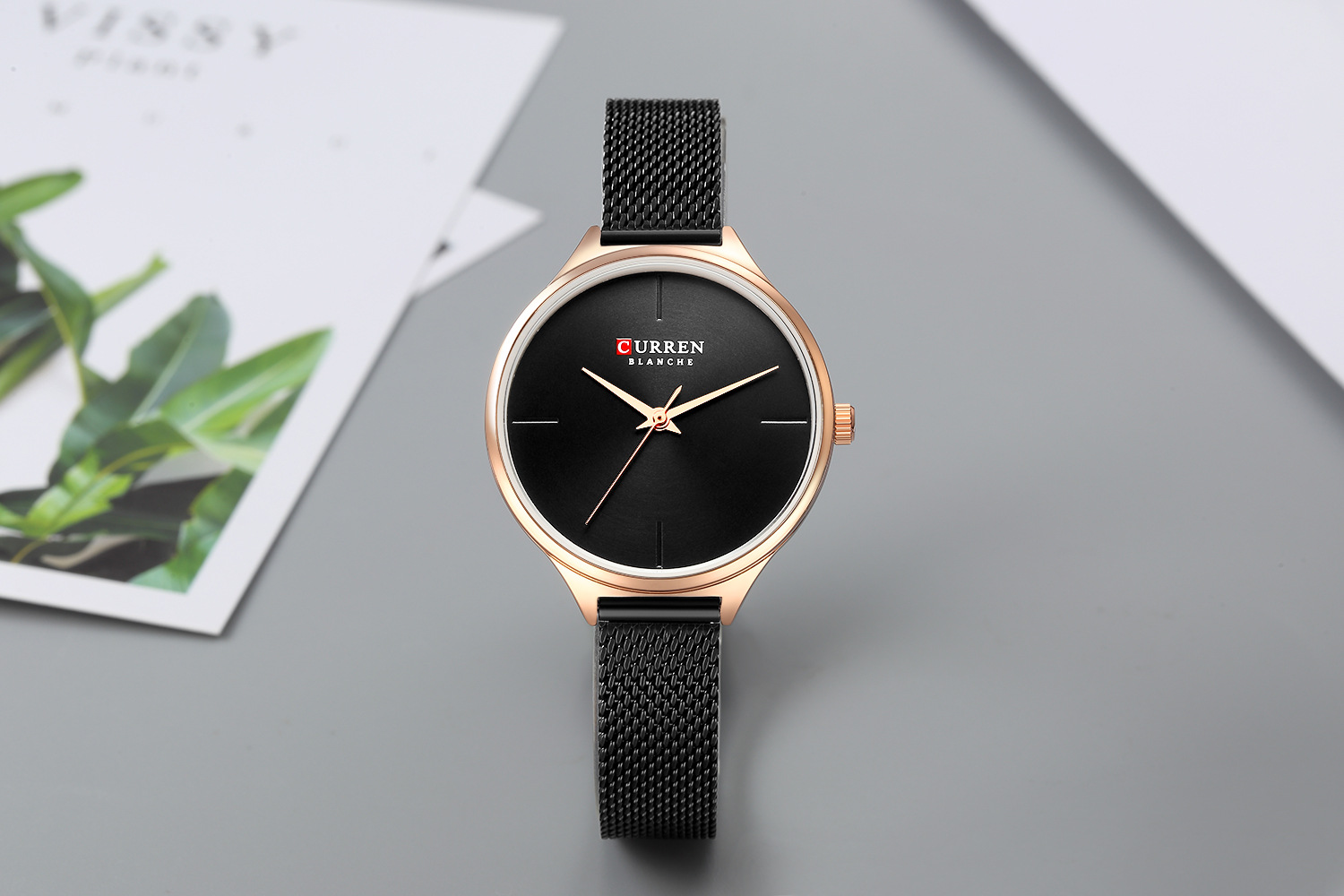 curren kairion acero inoxidable malla correa para mujeres reloj resistente al agua