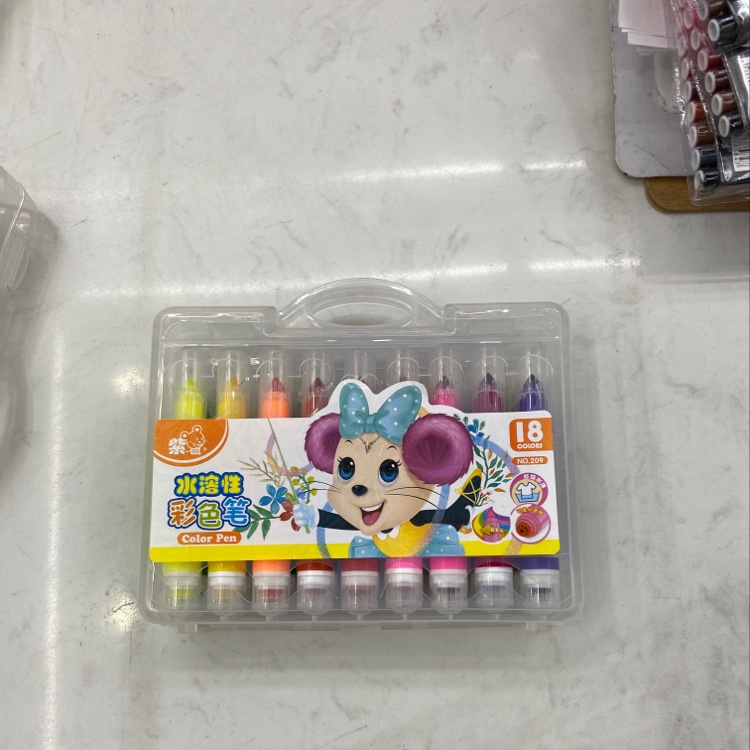 Zs-209 Purple Mouse Eighteen Color Double Head Water Soluble Color Pen details Picture