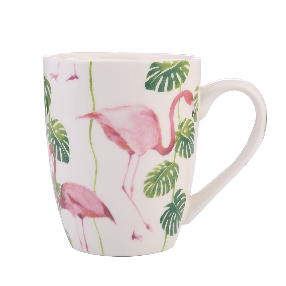 日用陶瓷厂家批发贴花马克杯火烈鸟系列陶瓷杯