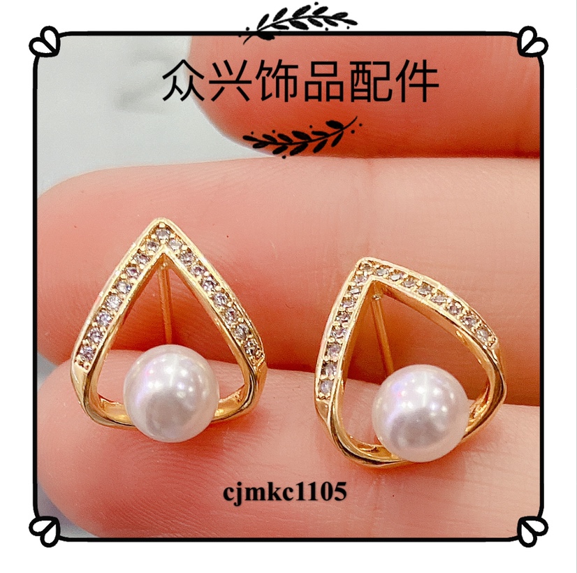 Zhongxing jewelry manufacturers direct pearl drag real gold plating, without pearls