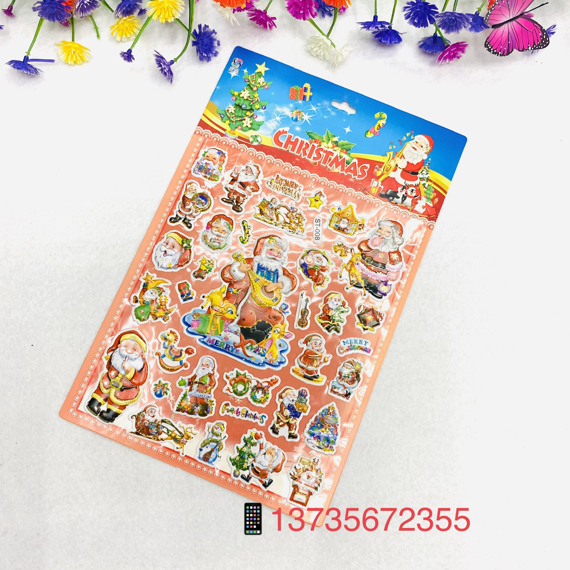 Santa Claus Snowflake Gift Jelly Sticker 112233 Specification image