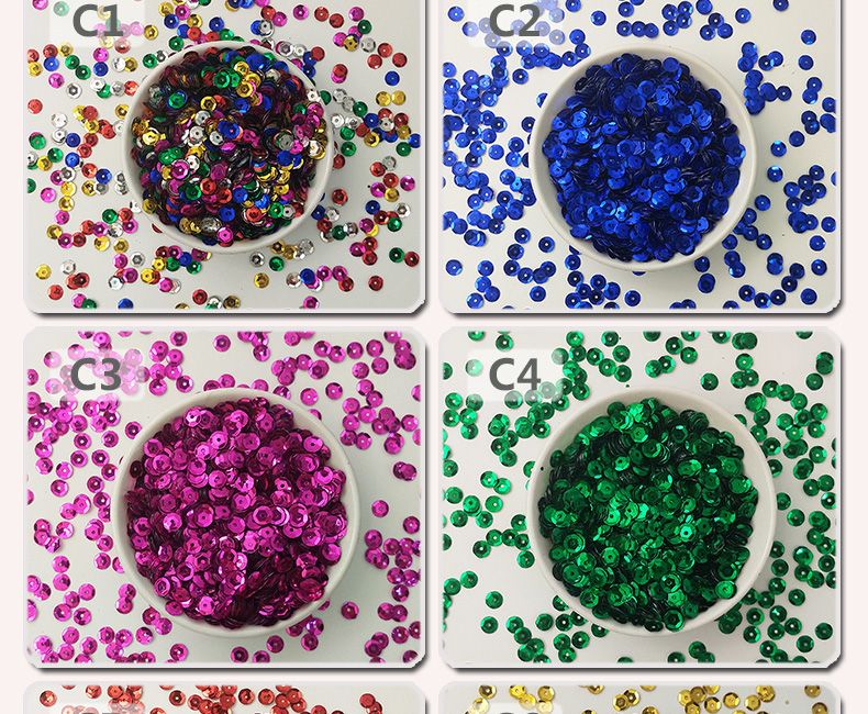 雅乐朵6MM圣诞系列亮片圆形珠片银底凹片PVC亮片网红爆款摄影配件详情图5