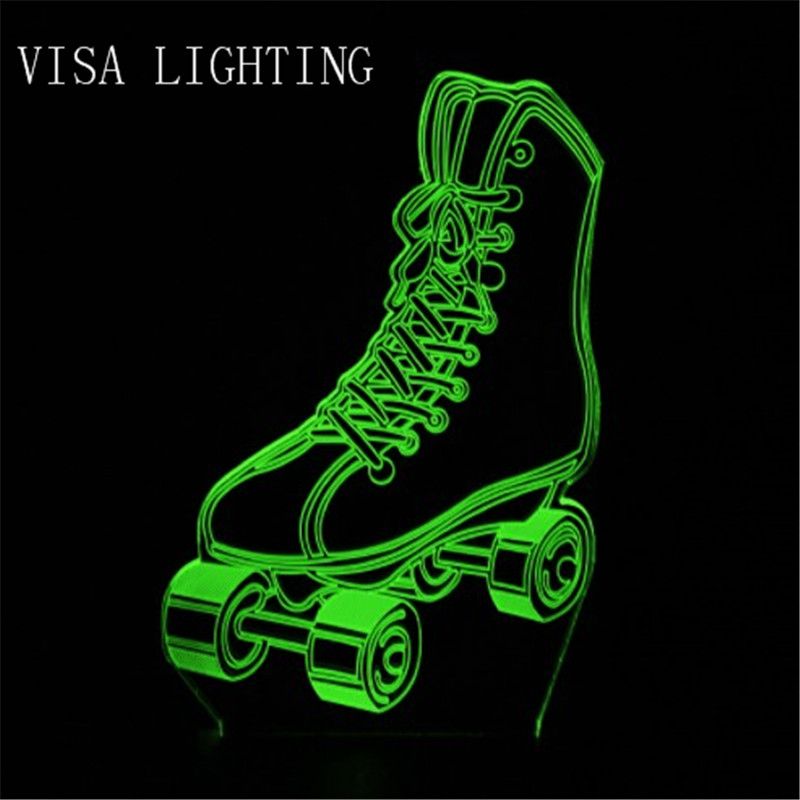 Night lights, roller skates, 3D lights, acrylic ambient led lights, decorative lights, bedroom lights detail image 1