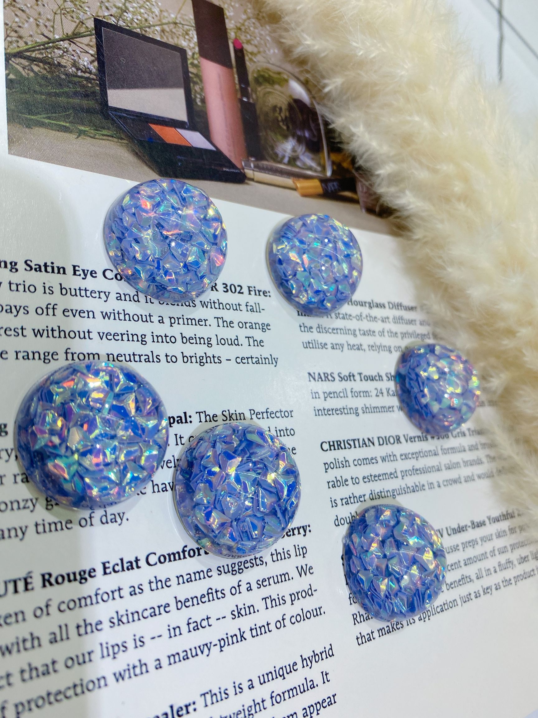 Acrylic half-sided round frozen oil sequin children's hair clip accessory detail image 2