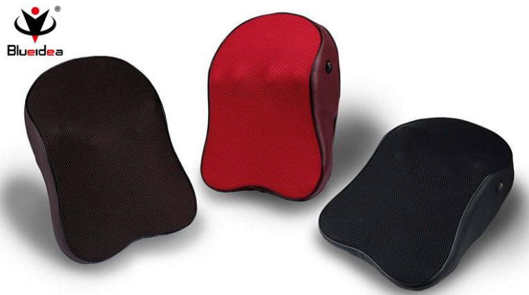 301充电式按摩靠垫按摩枕 车用家用振动热敷颈椎电动按摩器