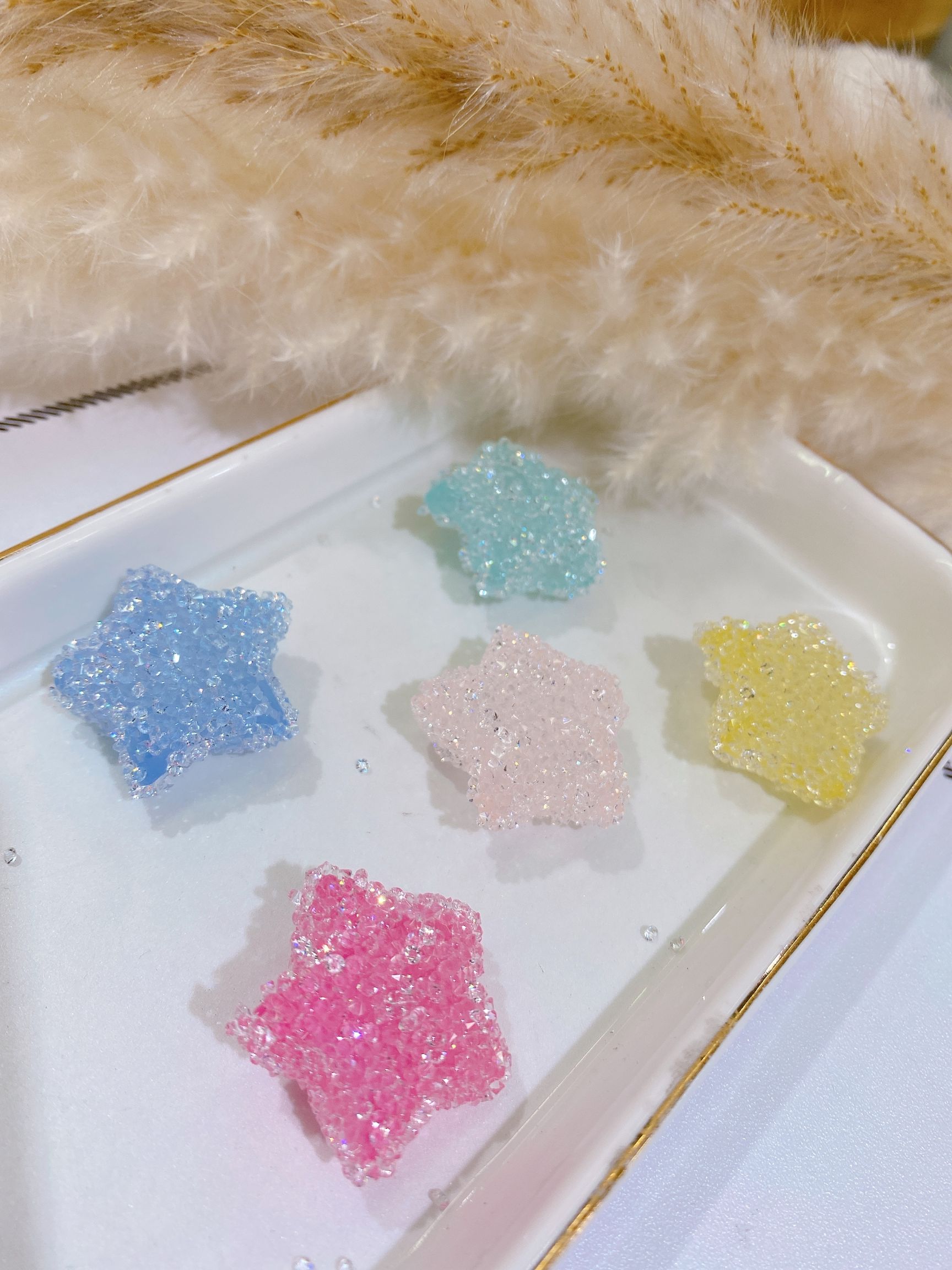 Acrylic back hole dot drill five-pointed star head rope accessory detail image 1