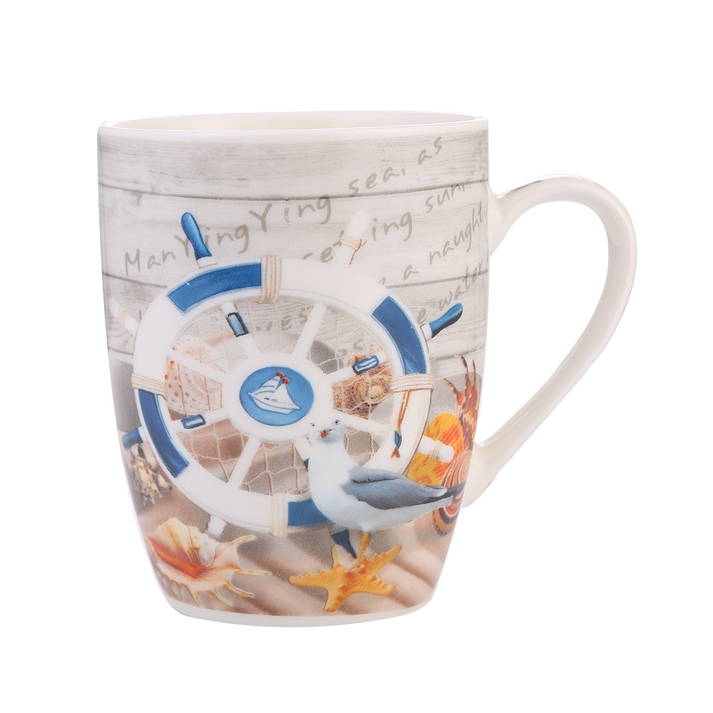 Daily-use ceramic cups, cartoon ocean flower face decal cups, mugs Application Scenario