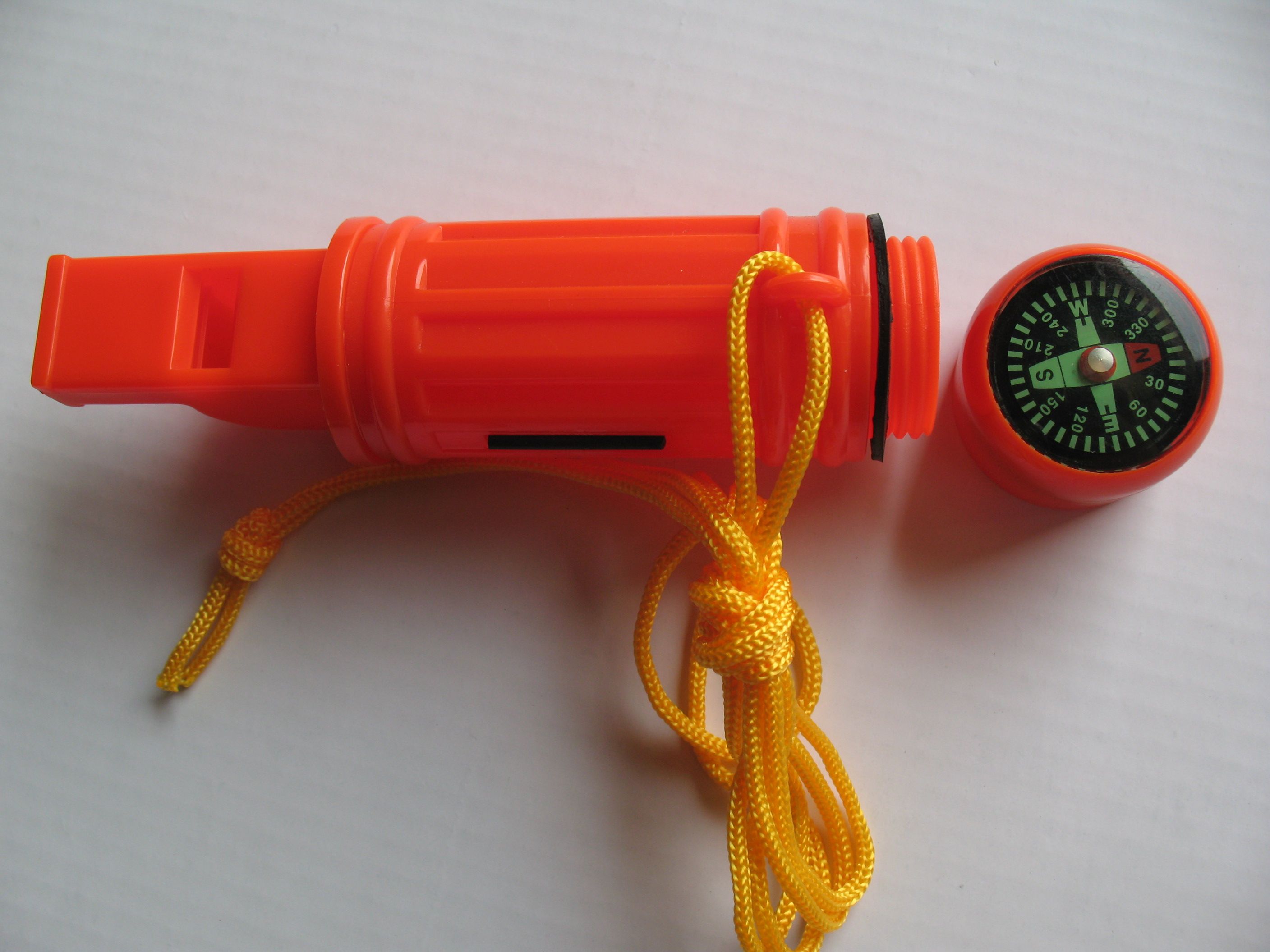 多功能口哨指南针塑料口哨三合一橙色户外野外鸟笛详情图3