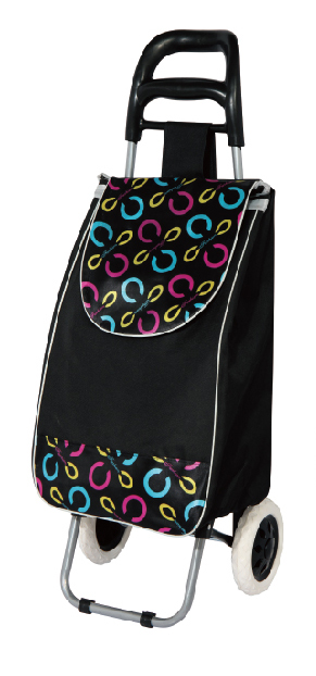 Color-matched fabric shopping essentials, small trolley, shopping cart, trolley, portable home cart, folding luggage cart, essential for going shopping Specification image