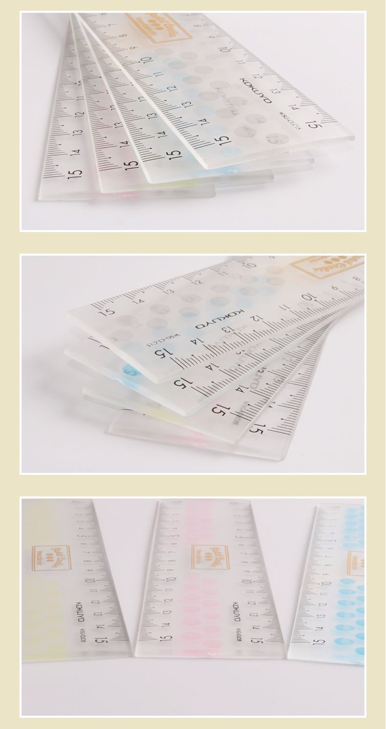 KOKUYO/国誉WSG-CLC15 透明直尺4色混装详情图4