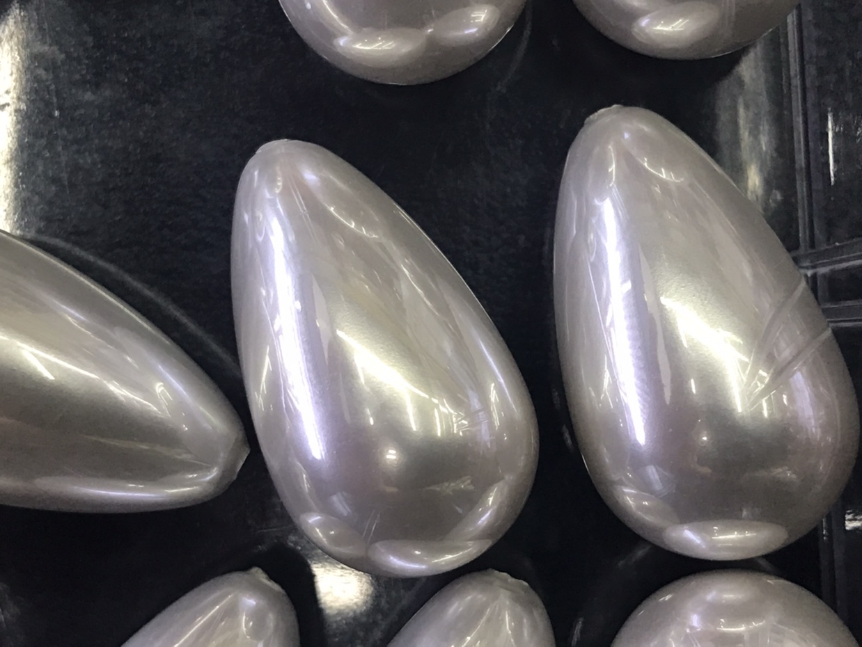 16mmx28mm single hole water drop bright bead imitation pearl headdress chain accessories thumbnail