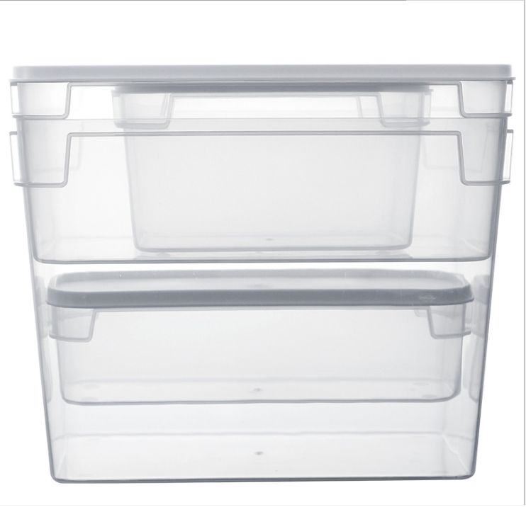 Kitchen fruit and vegetable plastic container refrigerator storage finishing transparent sealed noodles box rectangular with lid