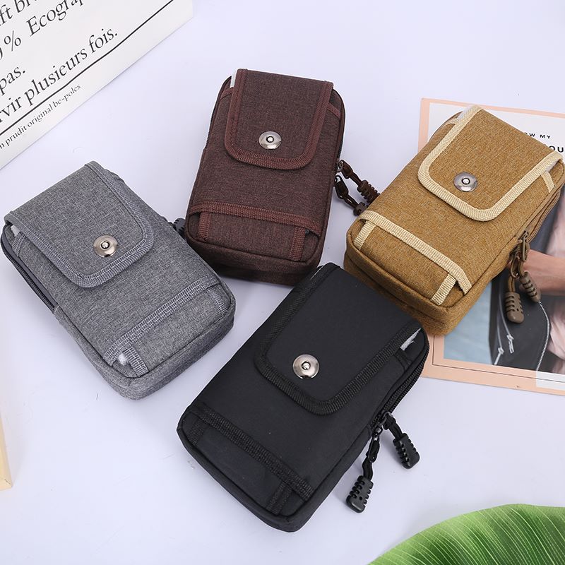 男士多功能防水时尚手机袋牛皮腰挂包带挂钩