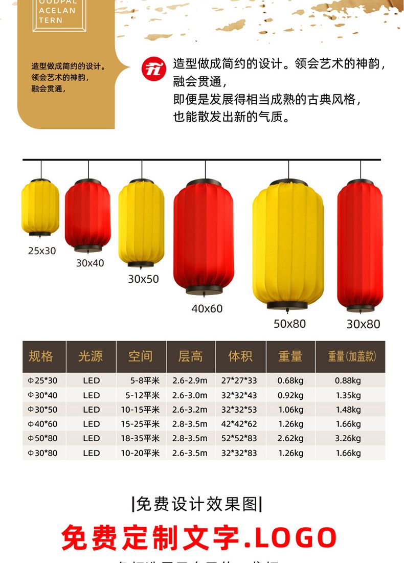 25*30灯笼户外铁艺火锅饭店酒店茶楼餐厅广告灯笼定制印字吊灯详情图2