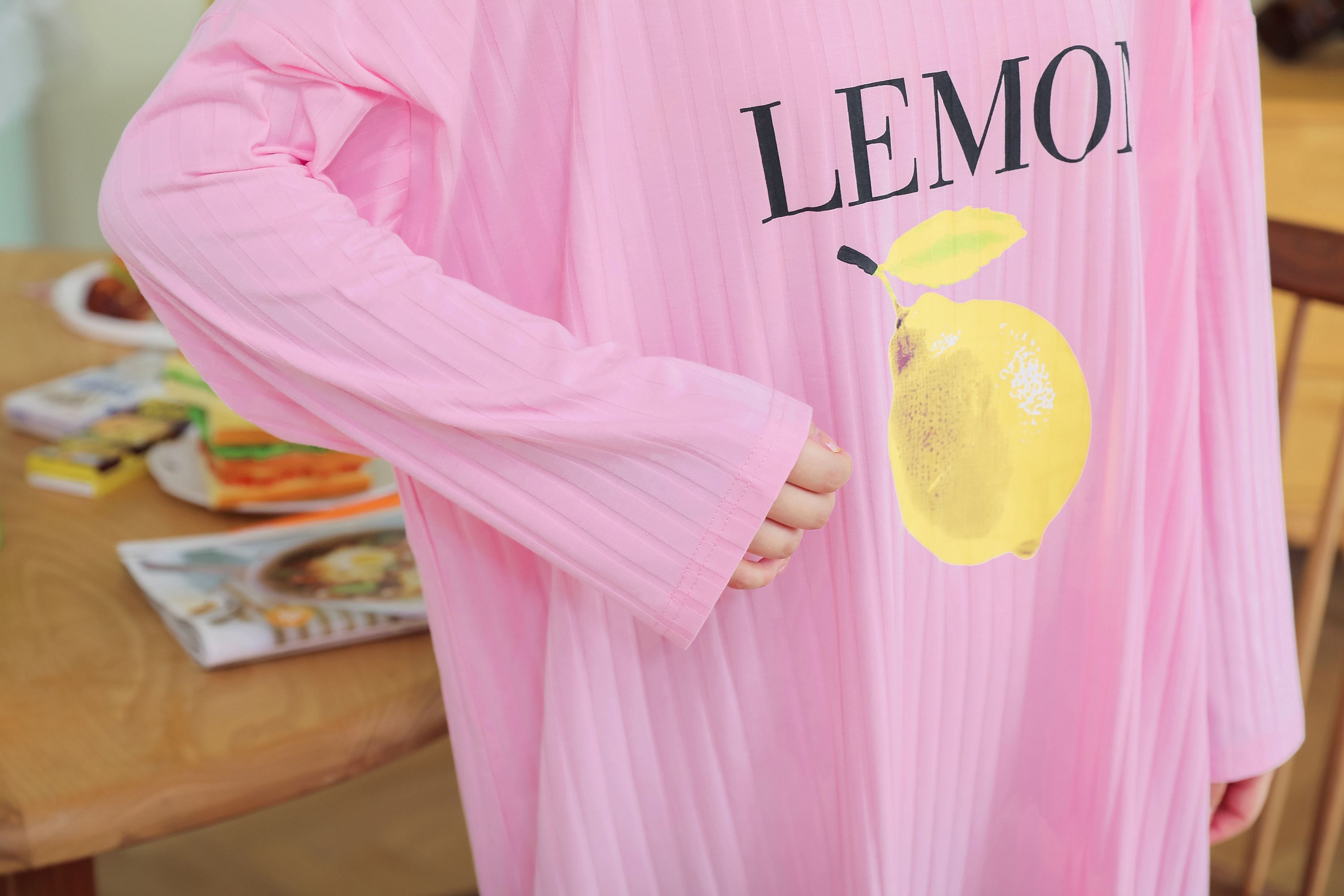New style of pajamas, pure cotton casual home wear, printed dress, pear pic 6