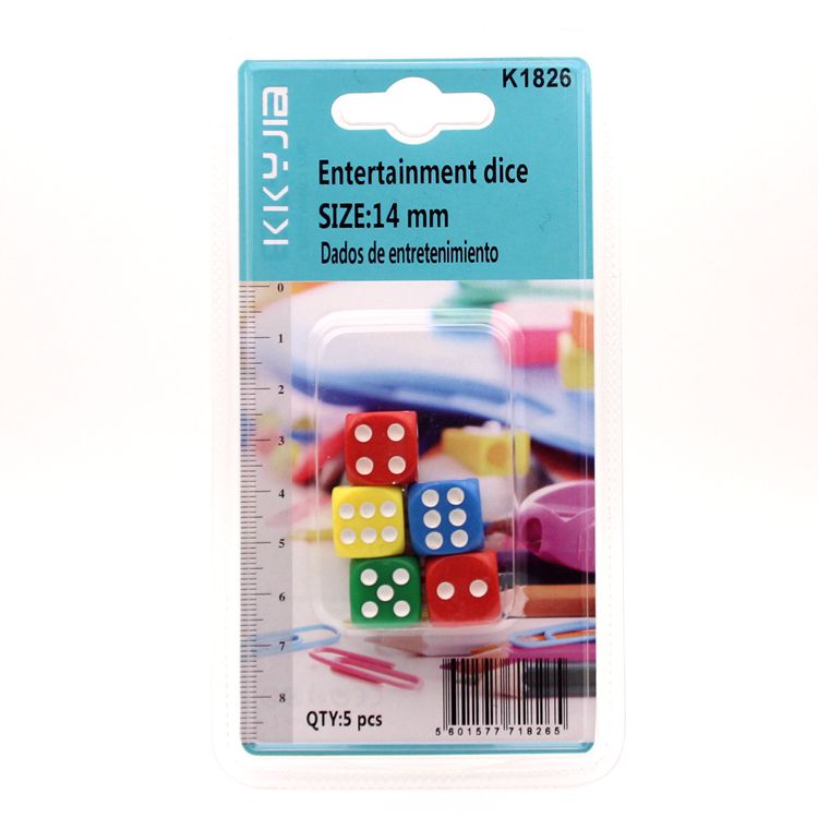 卡卡五金 1826义乌小商品吸塑卡装彩色骰子14#百元店小包装货源详情图1