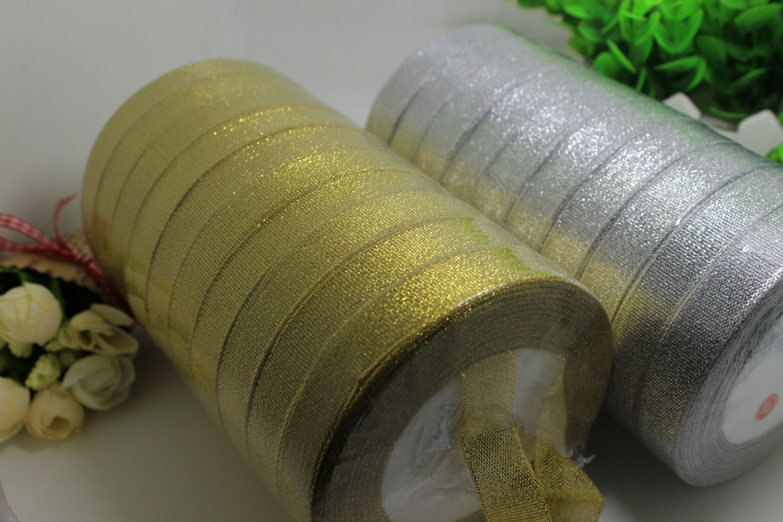 1.5厘米金银葱 厂家批发 圣诞节日装饰 DIY辅料 蛋糕盒捆绑带
