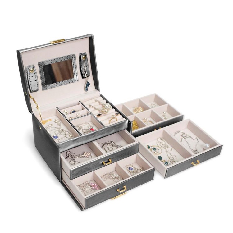 Brushed Leather High-End Jewelry Storage Box