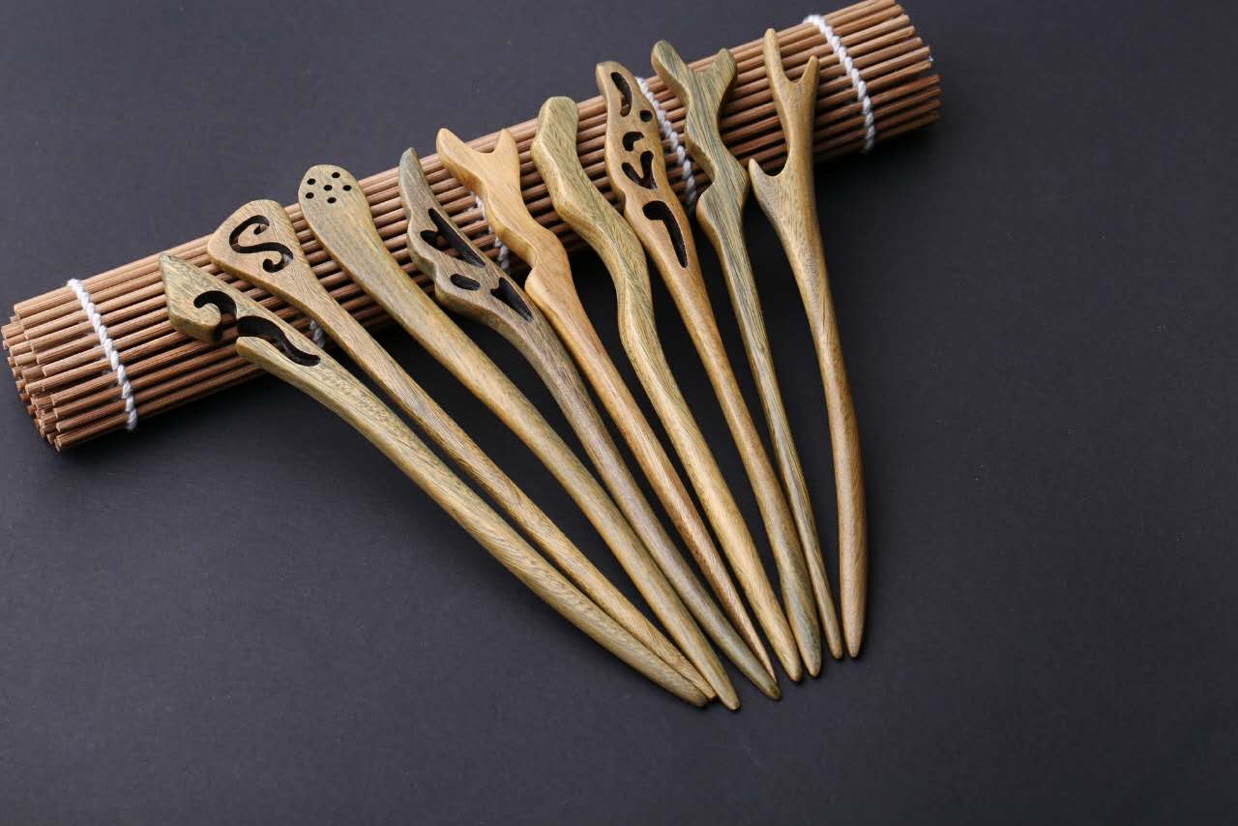 Green sandalwood red sandalwood hairpin hairpin ornaments hanfu